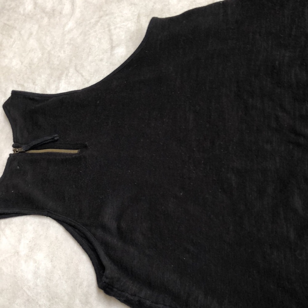 Lou & Grey Racerback High Neck Zip Detail Tank Top Black Womens - Picture 5 of 11
